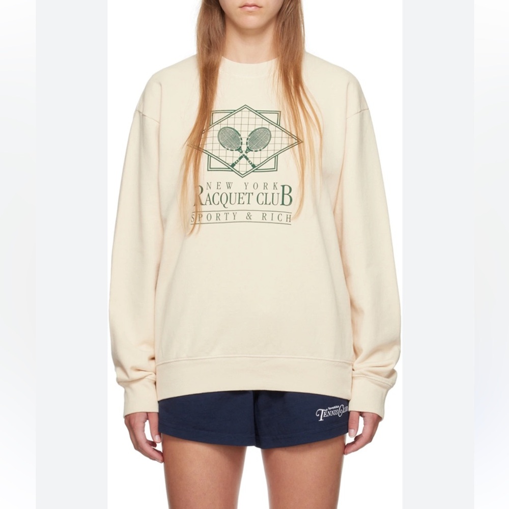 SSENSE Sporty & Rich Racquet Ball Club NY Crewneck size large